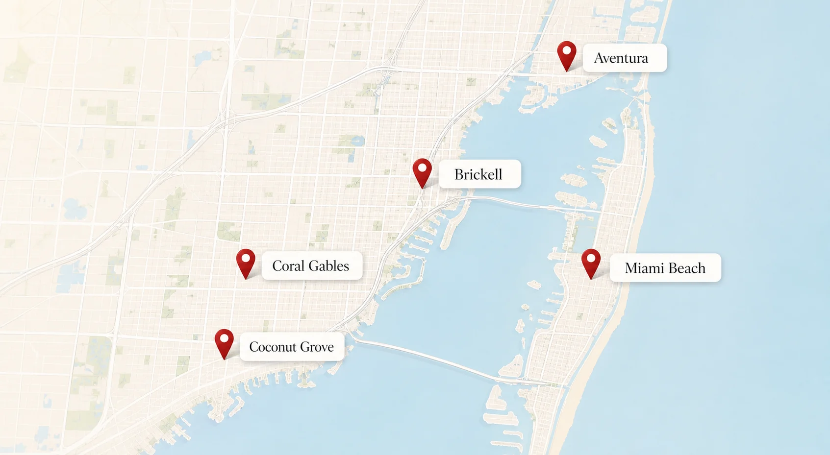Miami-Dade neighborhood map used to compare local areas
